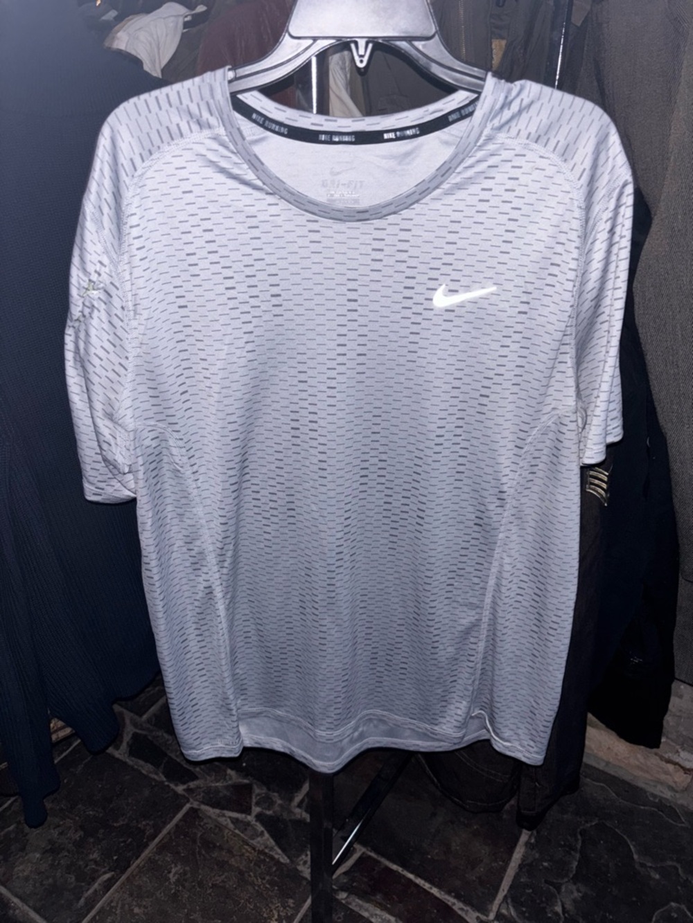Athletic Nike Men’s Light Gray Athletic Mesh Short Sleeve Tee